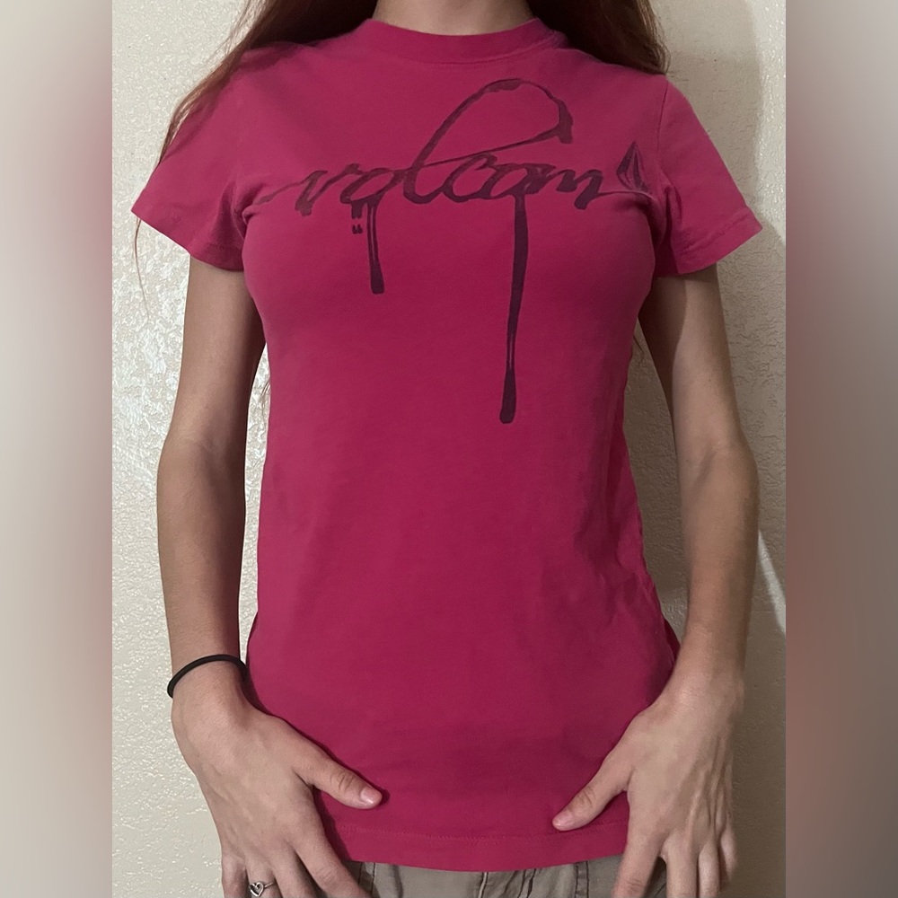 Volcom Women's Fuchsia Short Sleeve Tee
